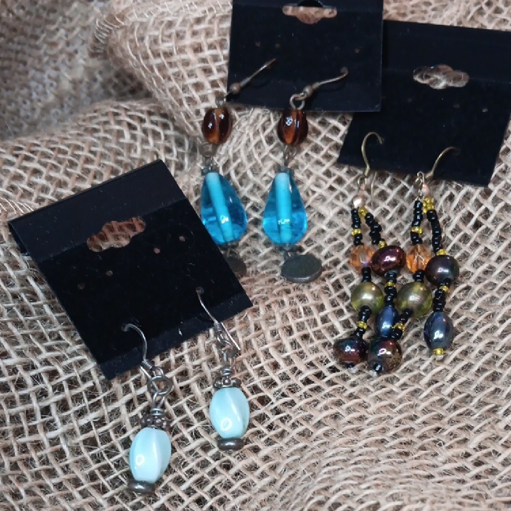 Elegant Multicolor Beaded Earrings Set